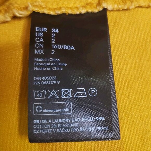 H&M Divided Dress Women's Size 2 Denim Overall Jumper Mustard Gold 90s Y2K Retro - Picture 4 of 16